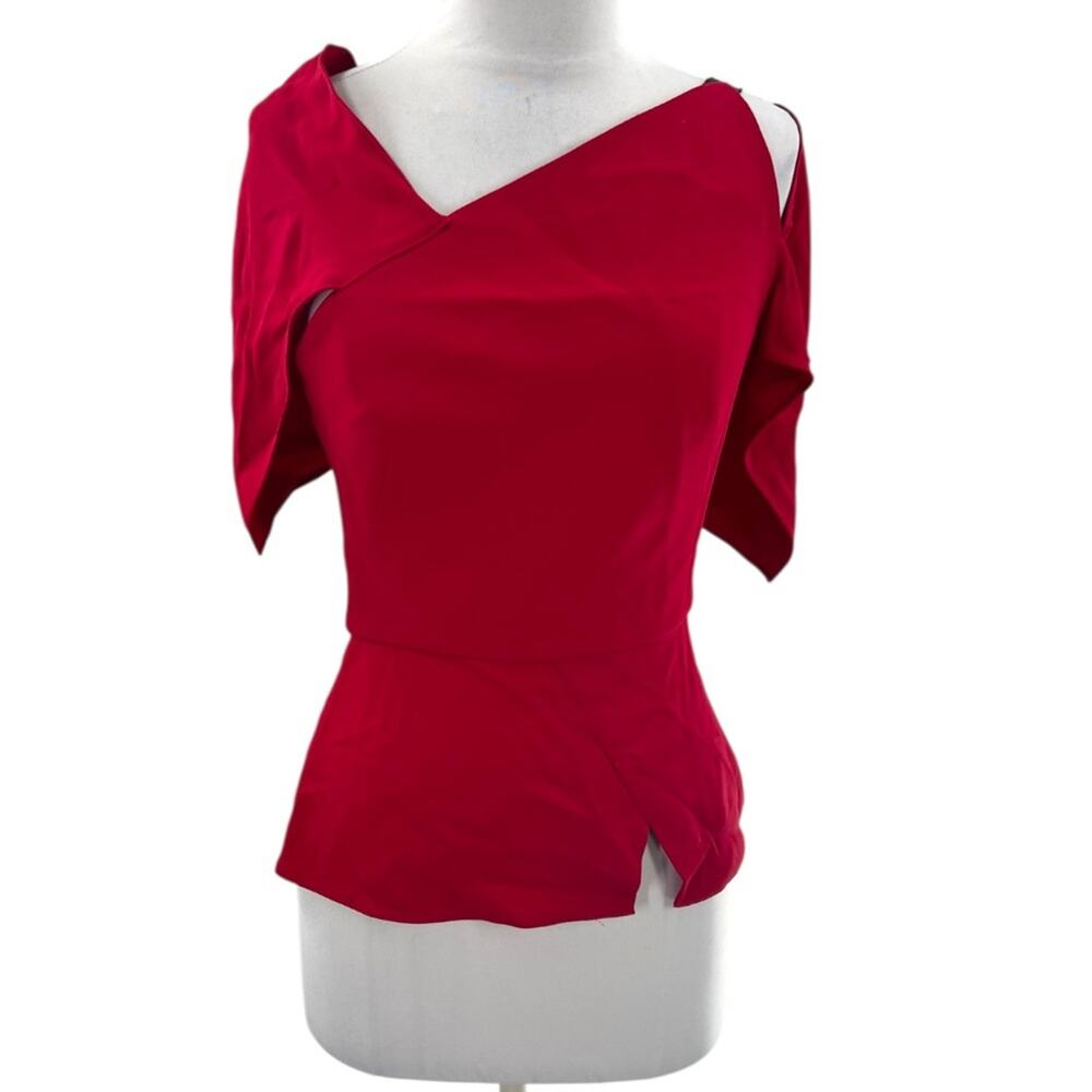 Roland Mouret red structural top sz 4